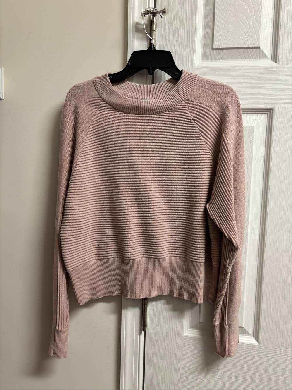 Women's Ribbed Crewneck Sweater - Blush Pink